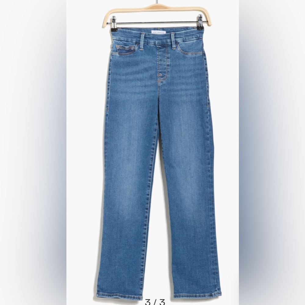 Good American High Rise Straight Pull-on Jeans